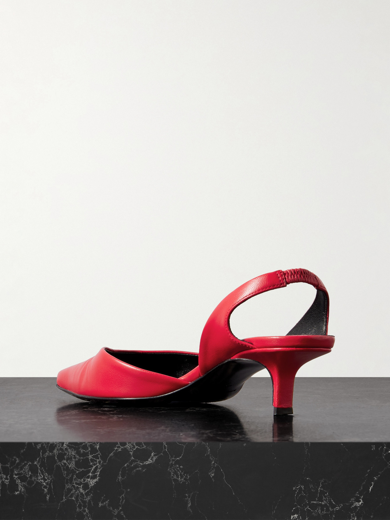 Loulou De Saison Akila Leather Slingback Pumps In Red