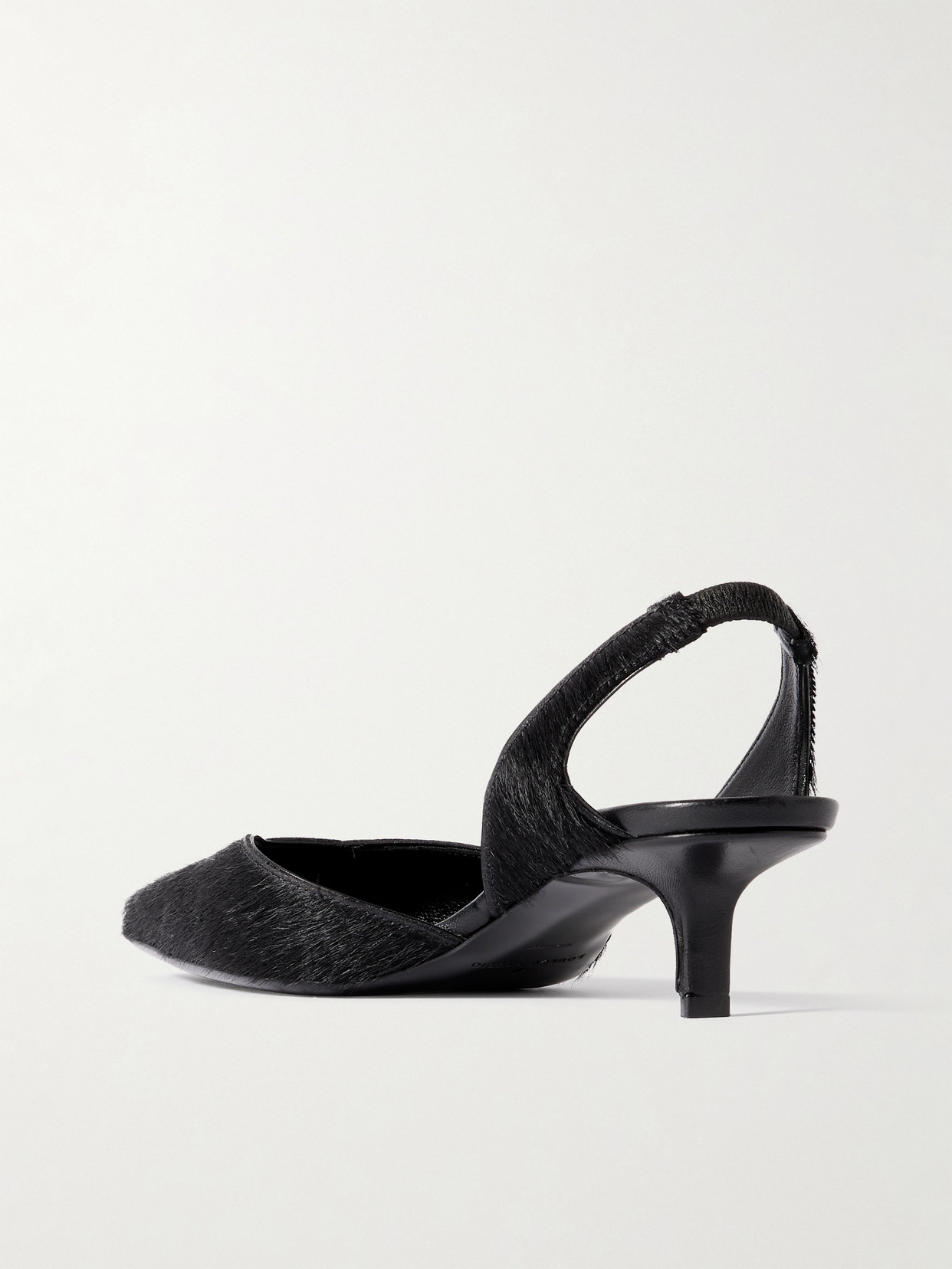 Loulou De Saison Akila Calf Hair Slingback Pumps In Black