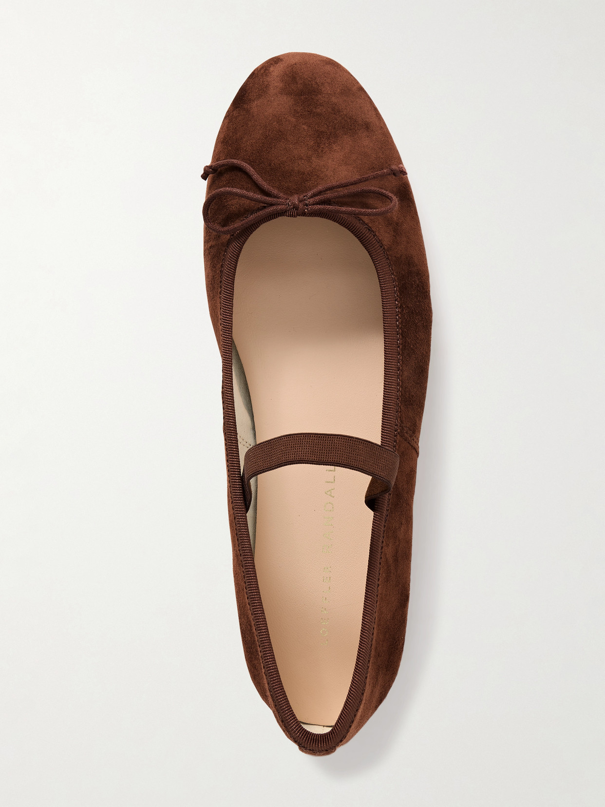 Loeffler Randall Leonie Bow-embellished Suede Ballet Flats In Brown