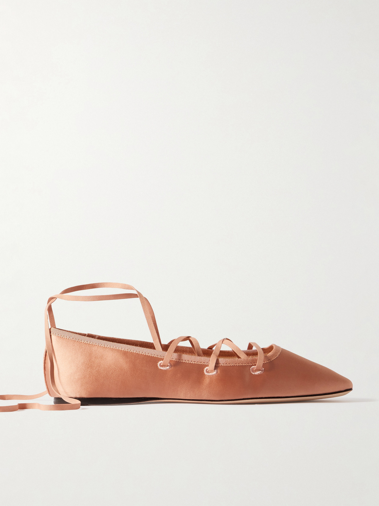Loeffler Randall Louisa Lace-up Satin Ballet Flats In Pink
