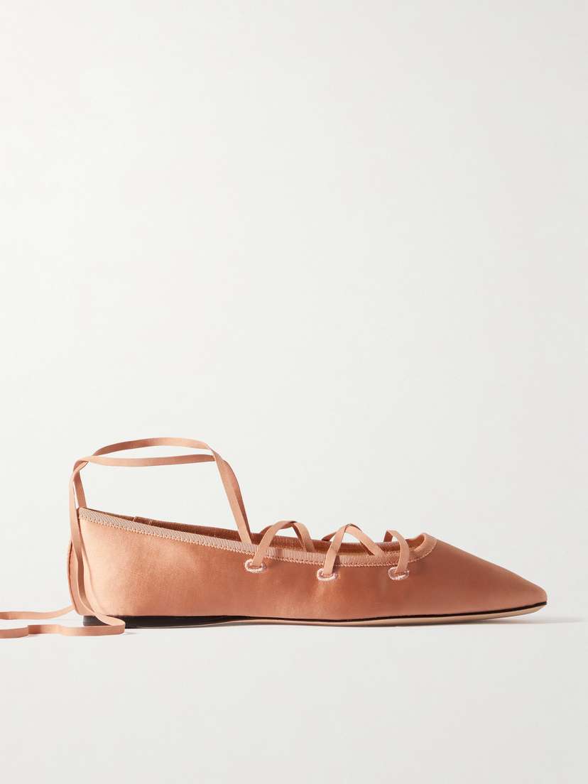 Loeffler Randall Louisa Lace-up Satin Ballet Flats