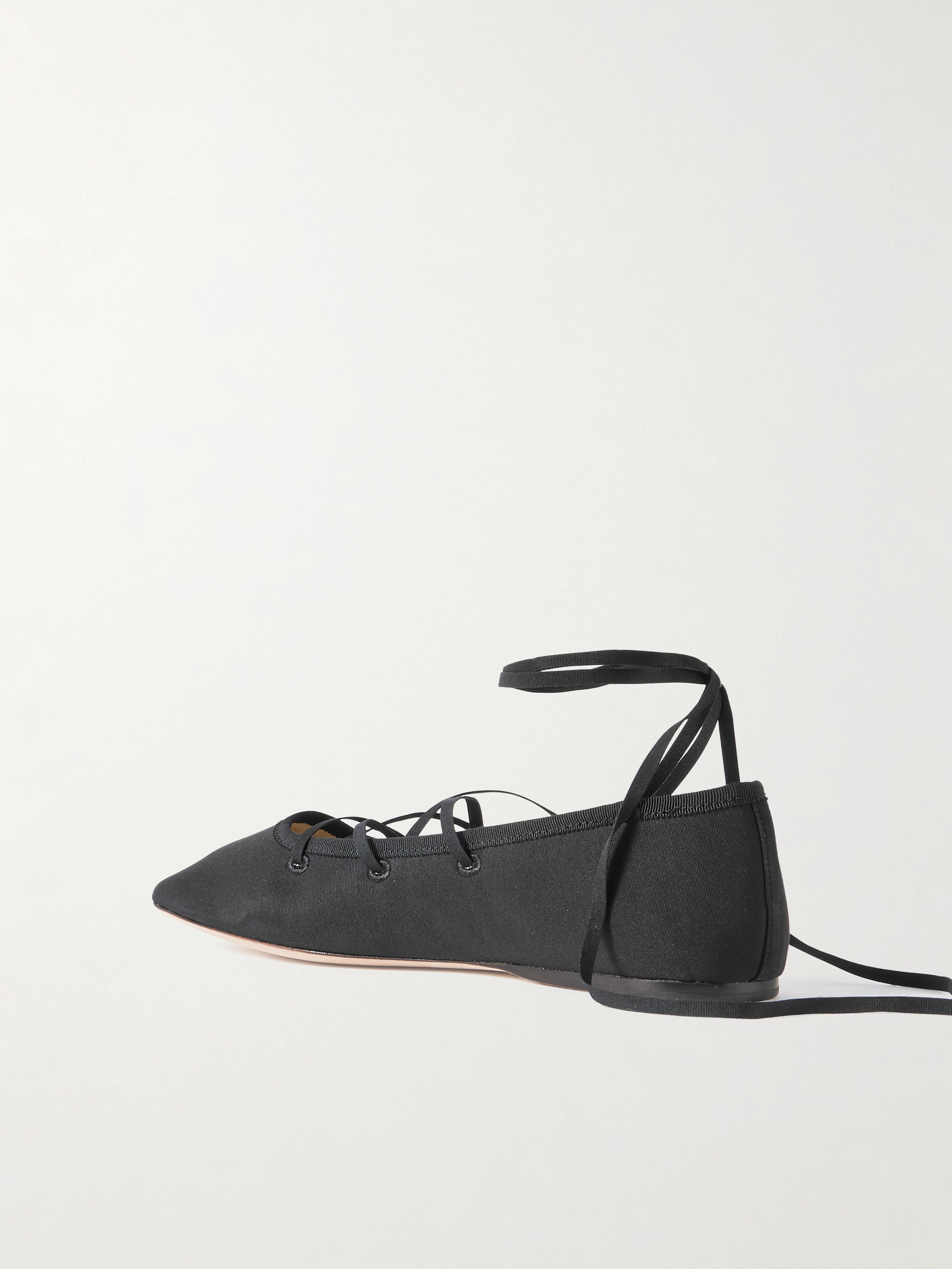 Loeffler Randall Louisa lace-up faille ballet flats thumbnail
