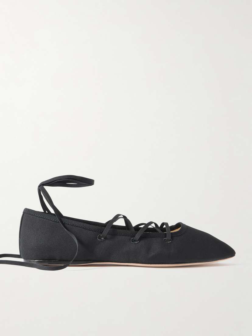 Loeffler Randall Louisa Lace-up Faille Ballet Flats