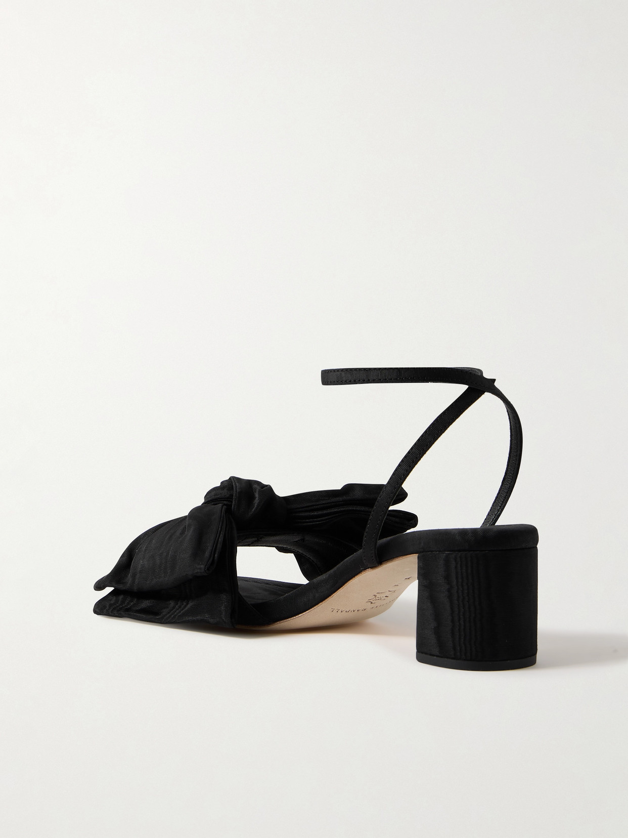 Carmen Bow-Embellished Moire Sandals