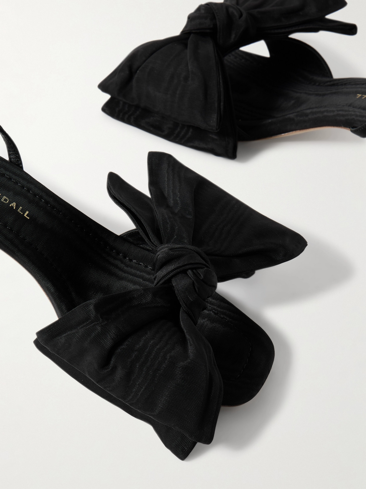 Carmen Bow-Embellished Moire Sandals