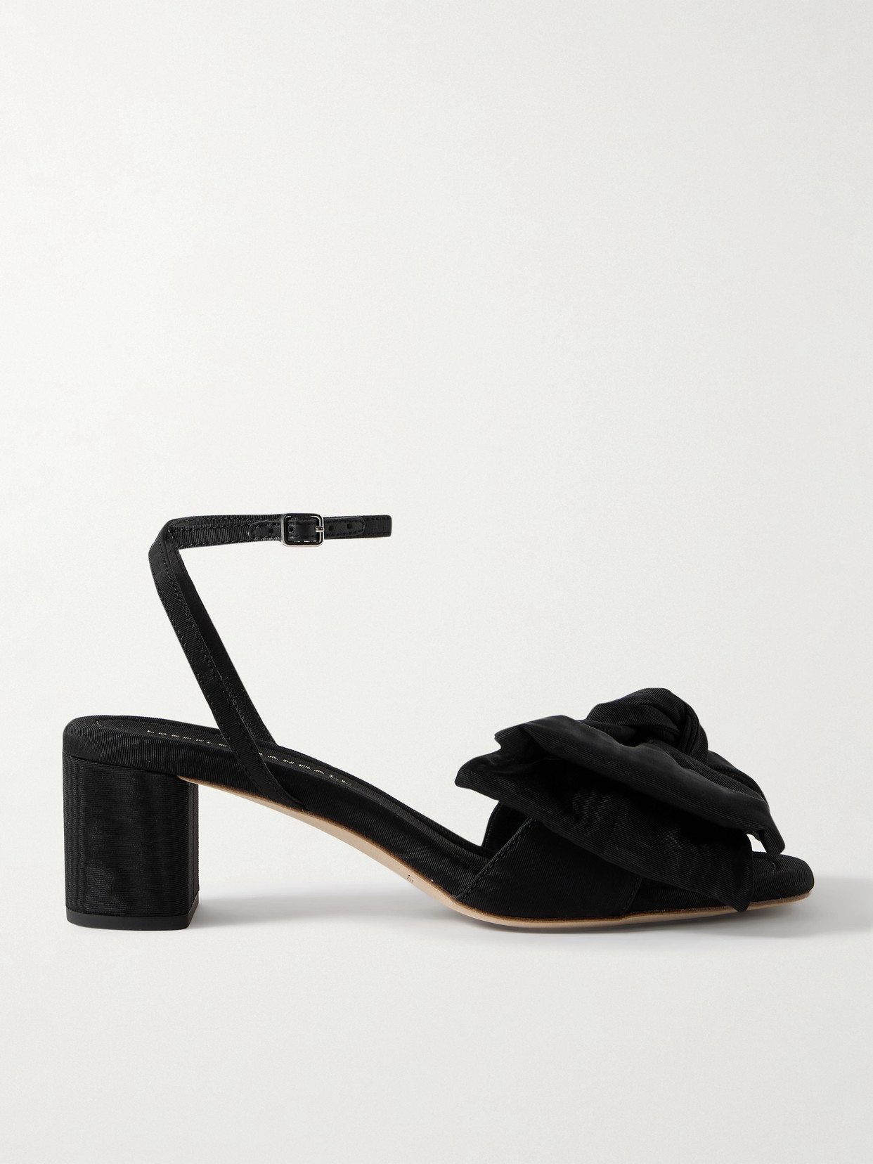Loeffler Randall Carmen Bow-embellished Moire Sandals In Black