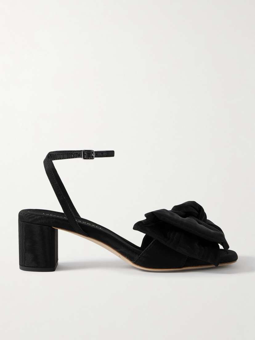 Loeffler Randall Carmen Bow-embellished Moire Sandals