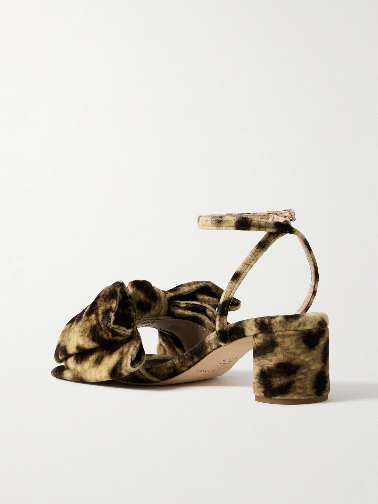 Carmen Bow-Embellished Leopard-Print Velvet Sandals