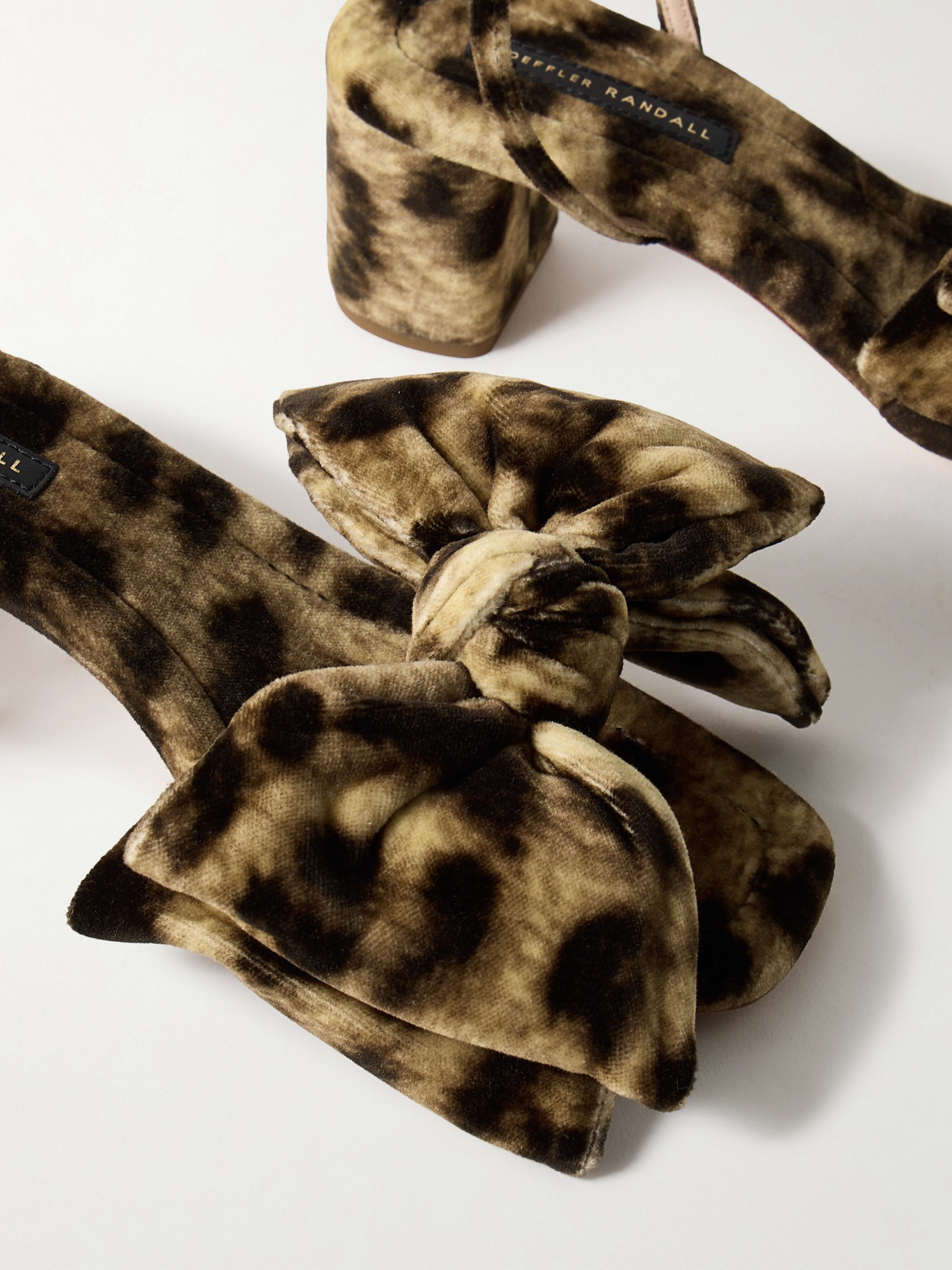 Carmen Bow-Embellished Leopard-Print Velvet Sandals