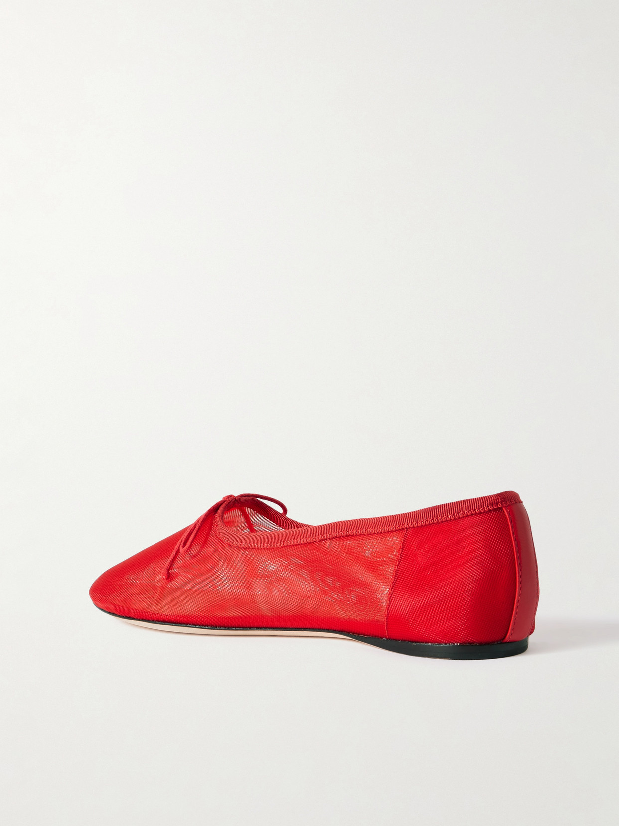 LOEFFLER RANDALL LANDON SOFT BOW-DETAILED MESH BALLET FLATS