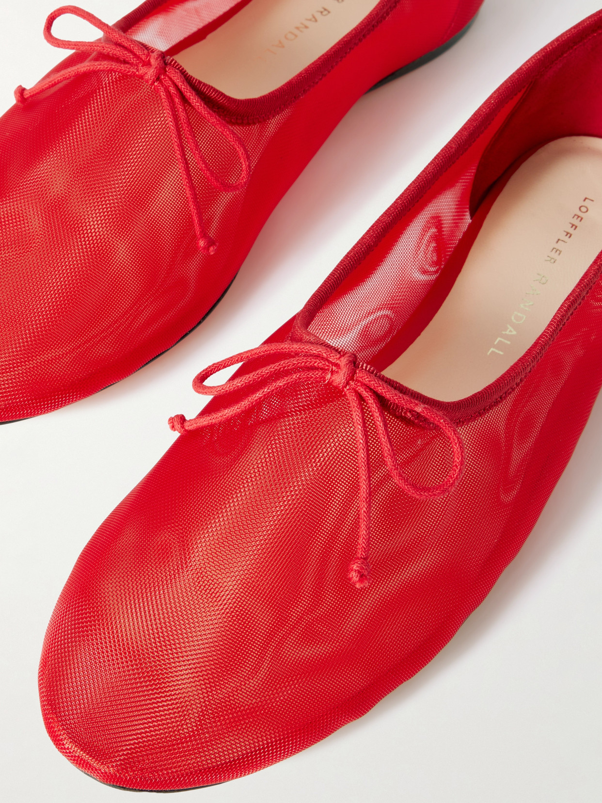 LOEFFLER RANDALL LANDON SOFT BOW-DETAILED MESH BALLET FLATS
