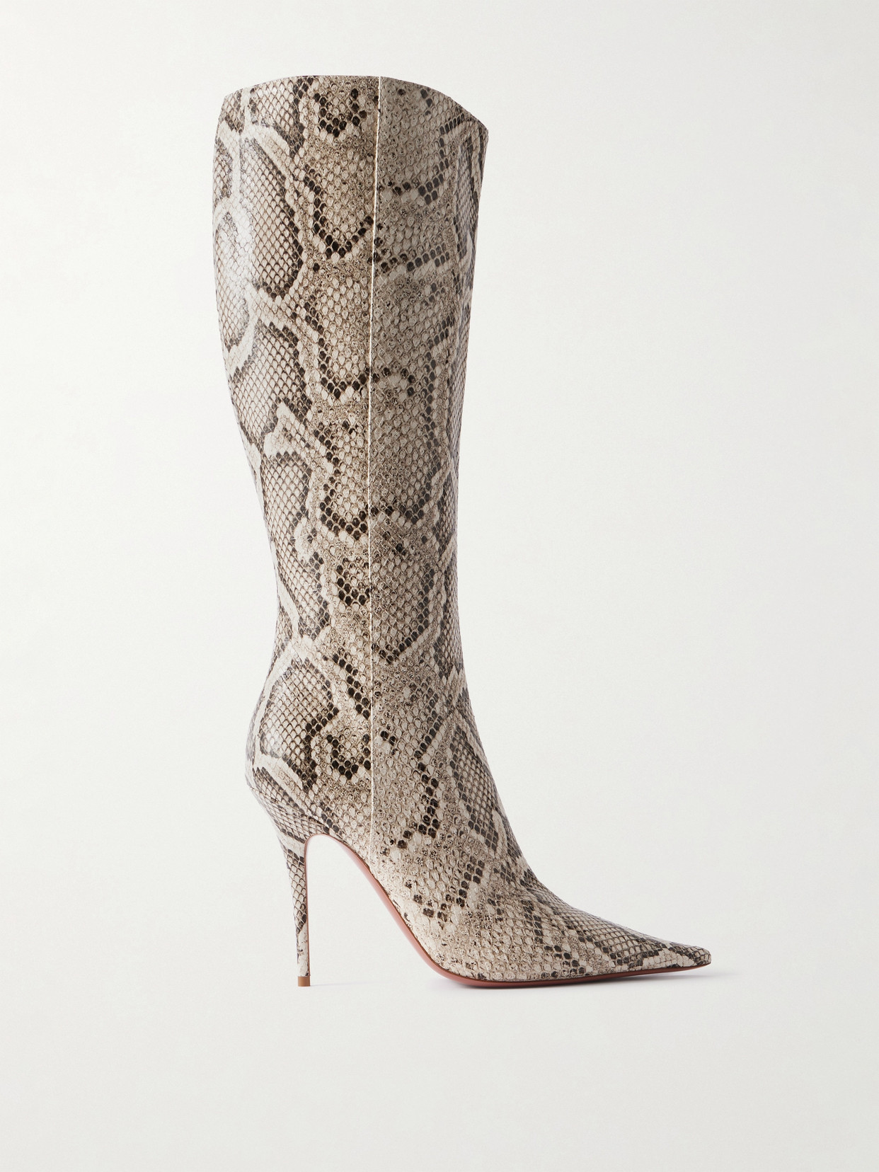 Amina Muaddi - Barbara Snake-effect Leather Knee Boots - Snake print