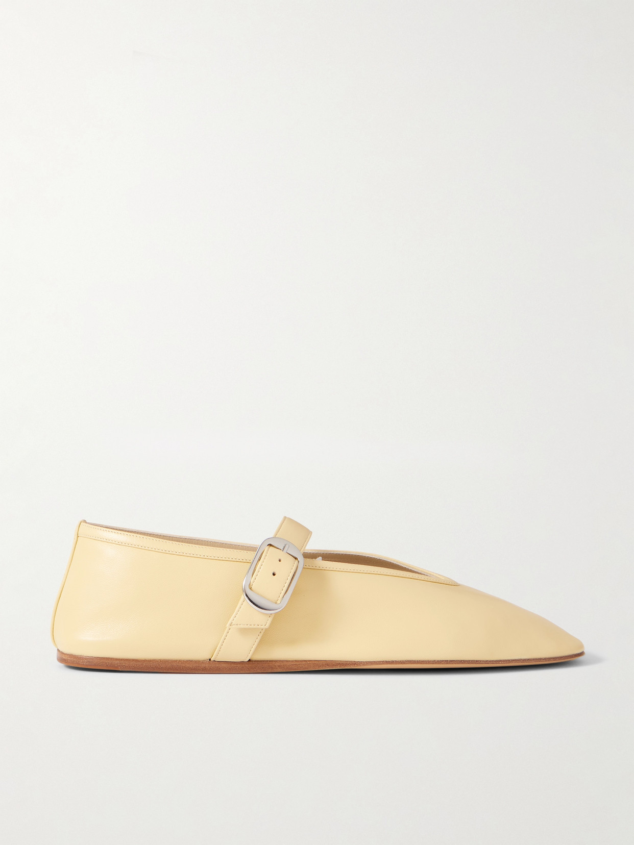 Le Monde Beryl Stella Buckle Detail Ballerina Shoes In Yellow