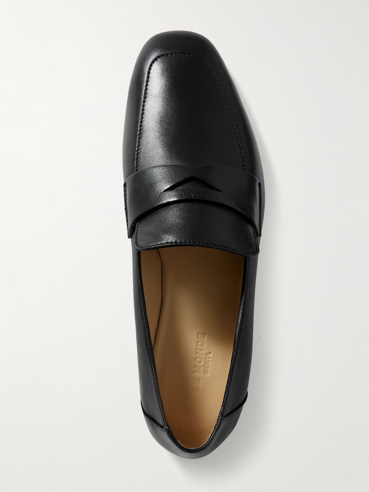 Le Monde Beryl Leather Penny Loafers In Black