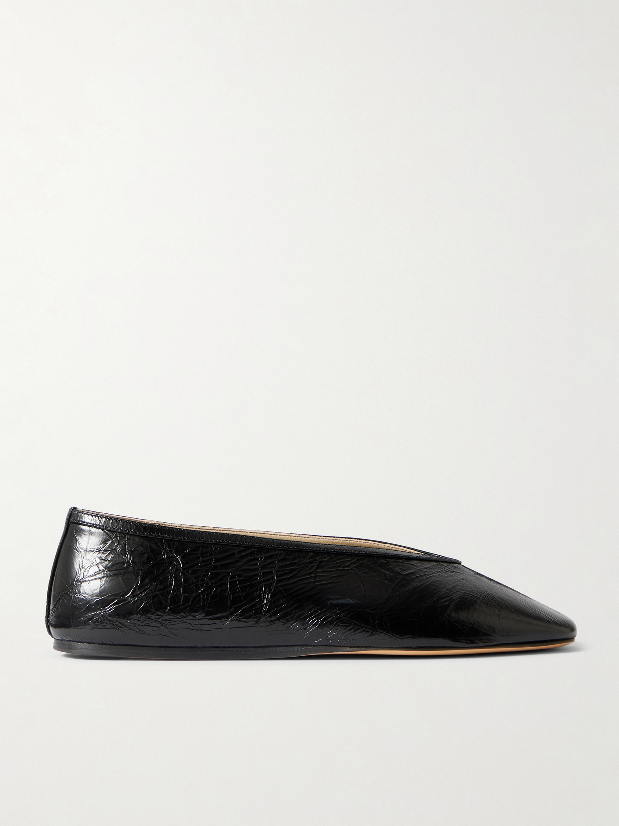 LE MONDE BERYL LUNA CRINKLED-LEATHER BALLET FLATS