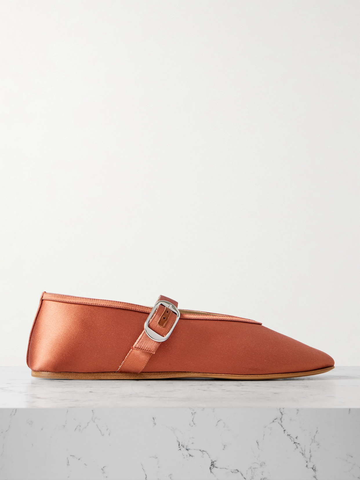 Le Monde Beryl Stella Satin Mary Jane Ballet Flats In Metallic