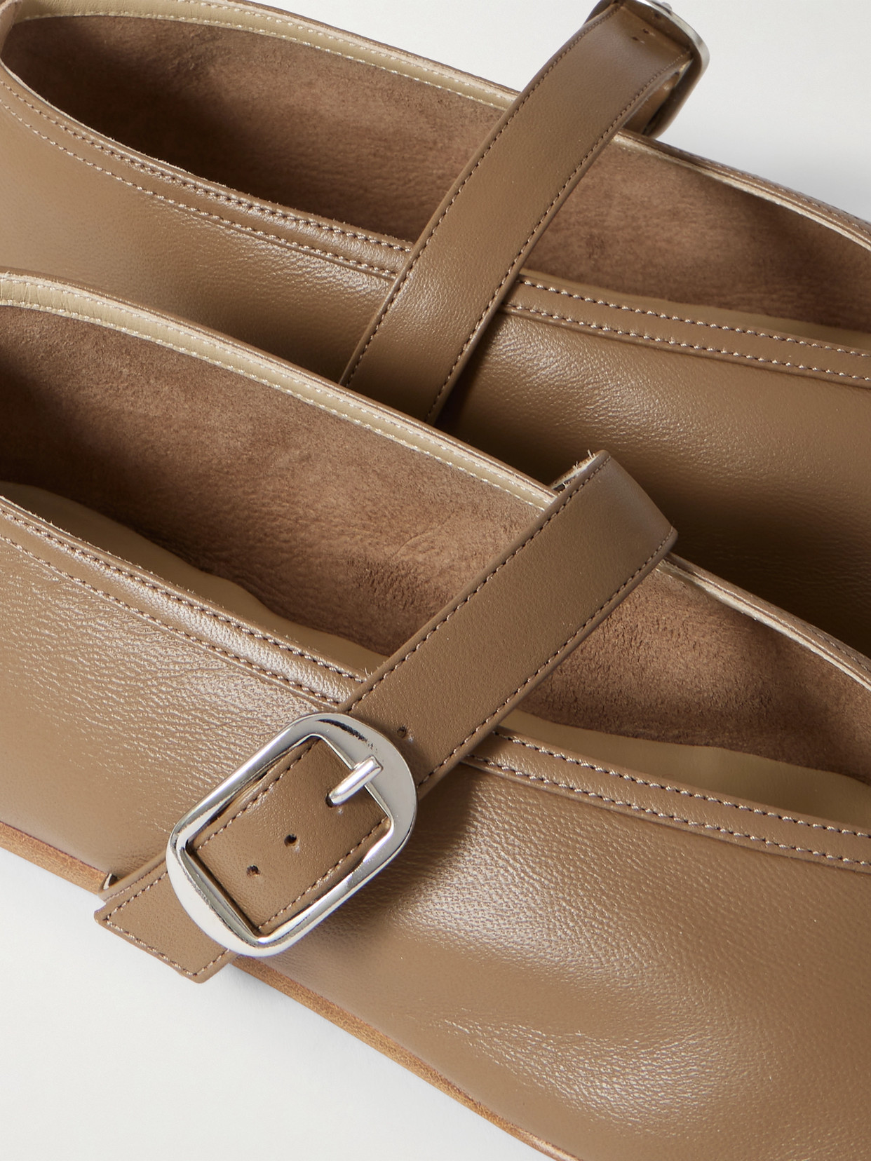 Le Monde Beryl Stella Leather Mary Jane Ballet Flats In Brown