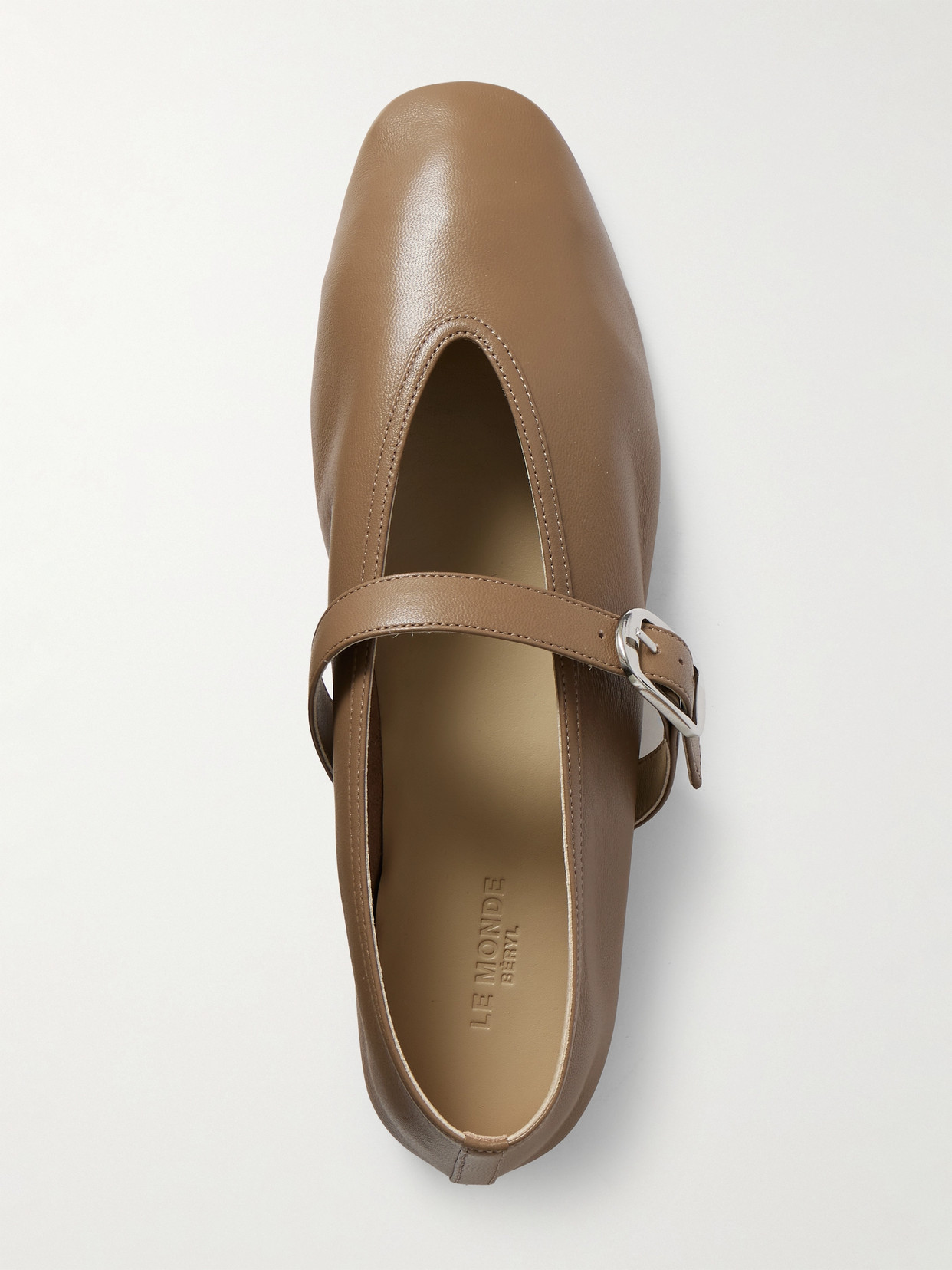 Le Monde Beryl Stella Leather Mary Jane Ballet Flats In Brown