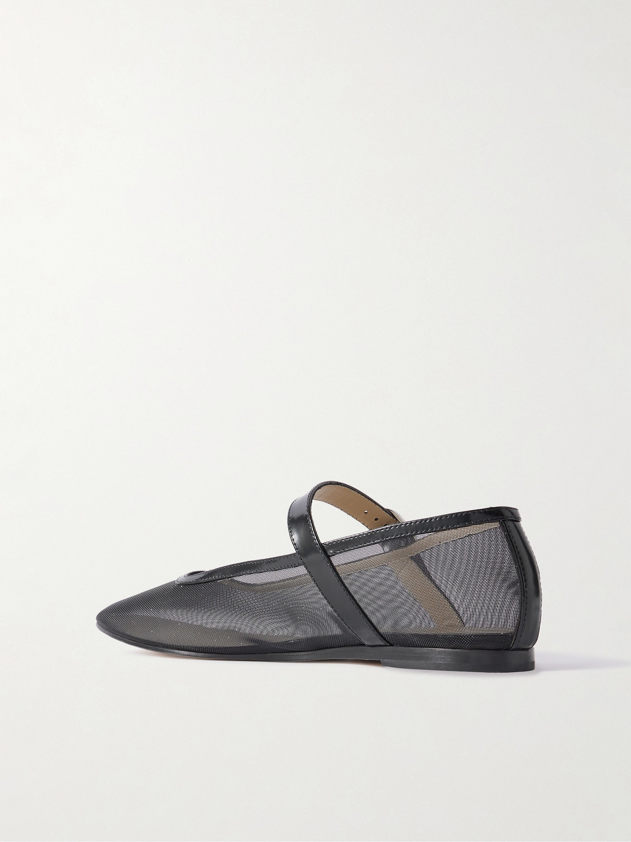 Le Monde Beryl Le Monde Béryl Pointed Toe Ballerinas With Semi-transparent Mesh In Black