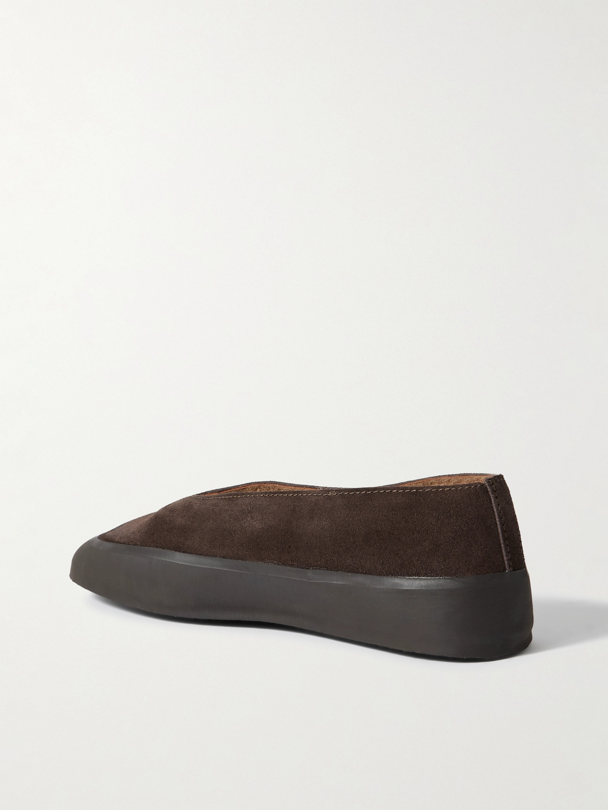 Le Monde Beryl Apres Ski Shearling-lined Suede Ballet Flats In Brown