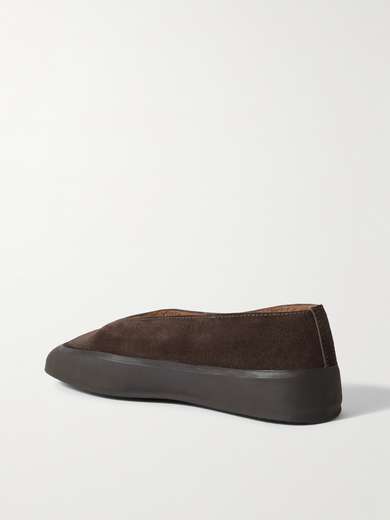 SHEARLING BALLET FLAT WHITE WITH SUEDE STRAP