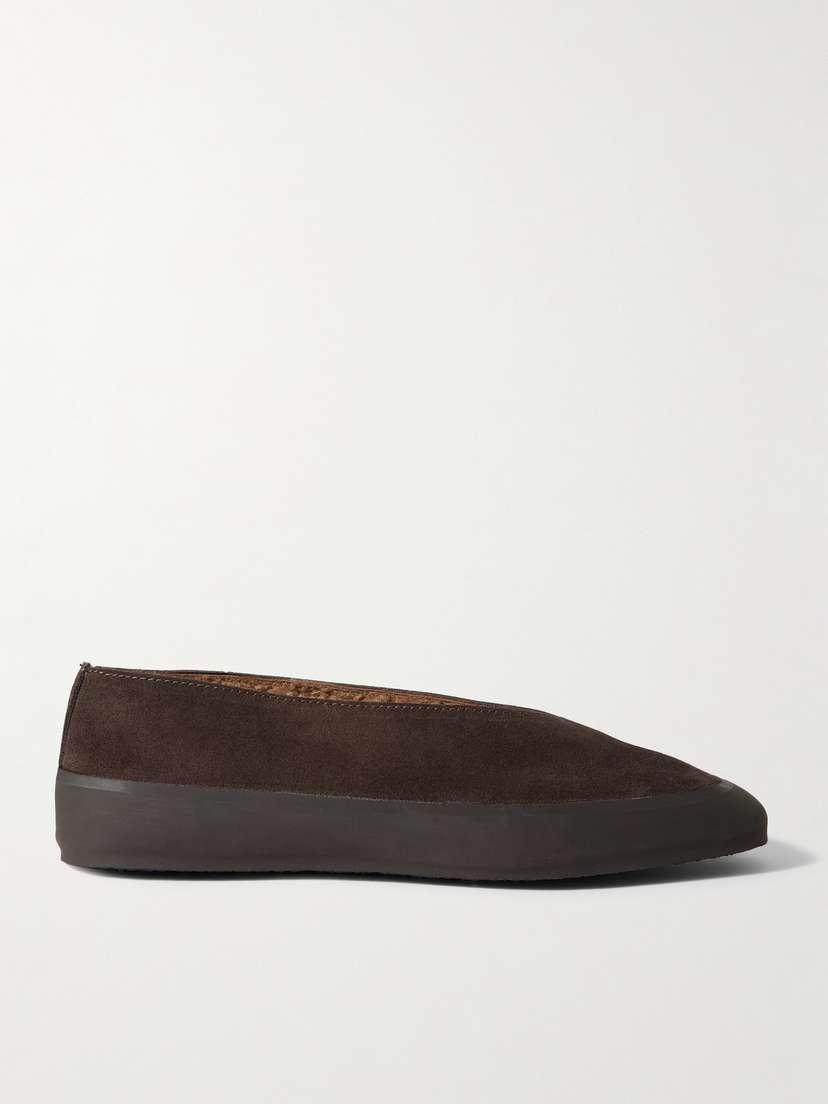 Le Monde Béryl Shearling-lined Suede Ballet Flats