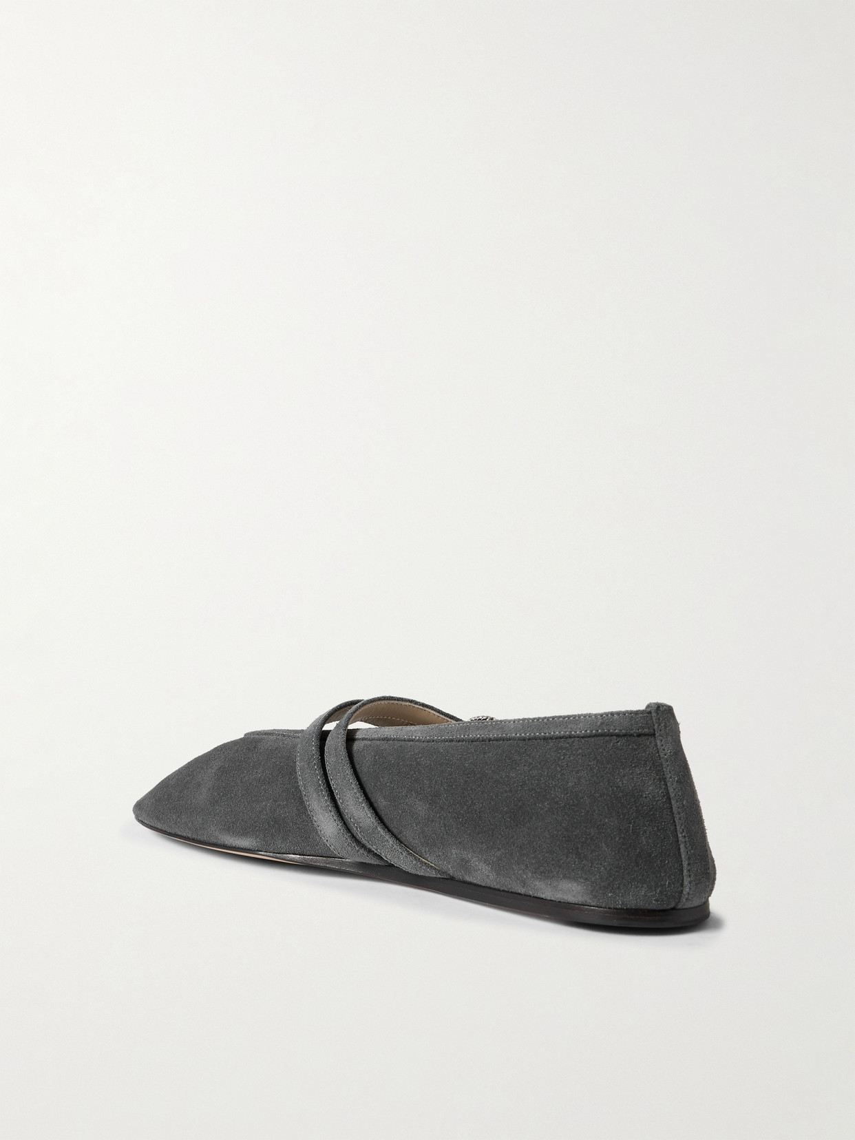 Le Monde Beryl Suede Mary Jane Ballerina Shoes In Gray