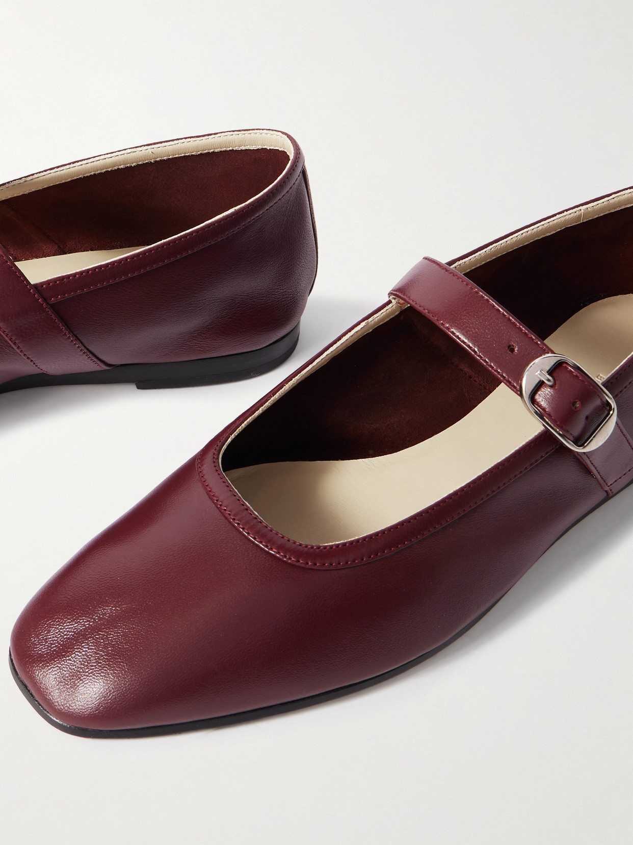 Le Monde Beryl Burgundy Stella Slipper Ballerina Flats In Red