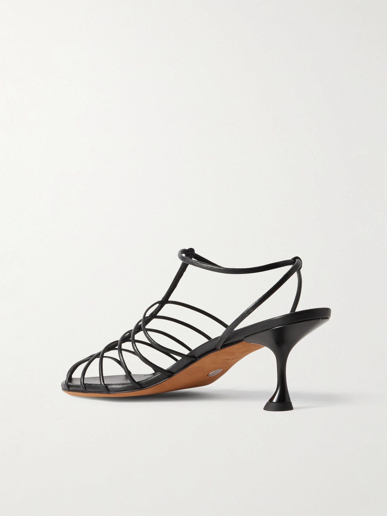 Proenza Schouler Tee Cage Leather Sandals In Black