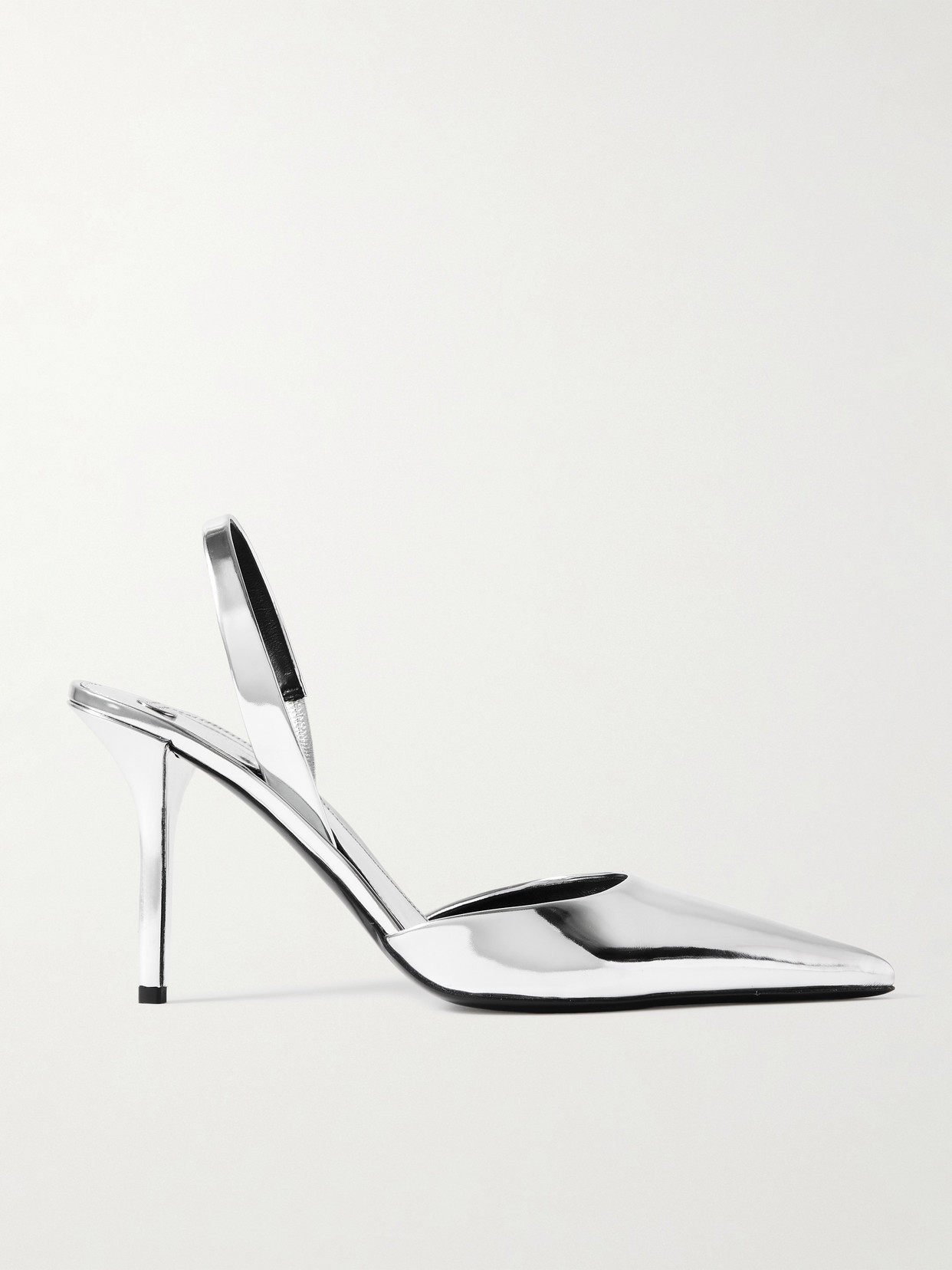 Proenza Schouler - Slash Mirrored Faux Leather Pumps - Silver