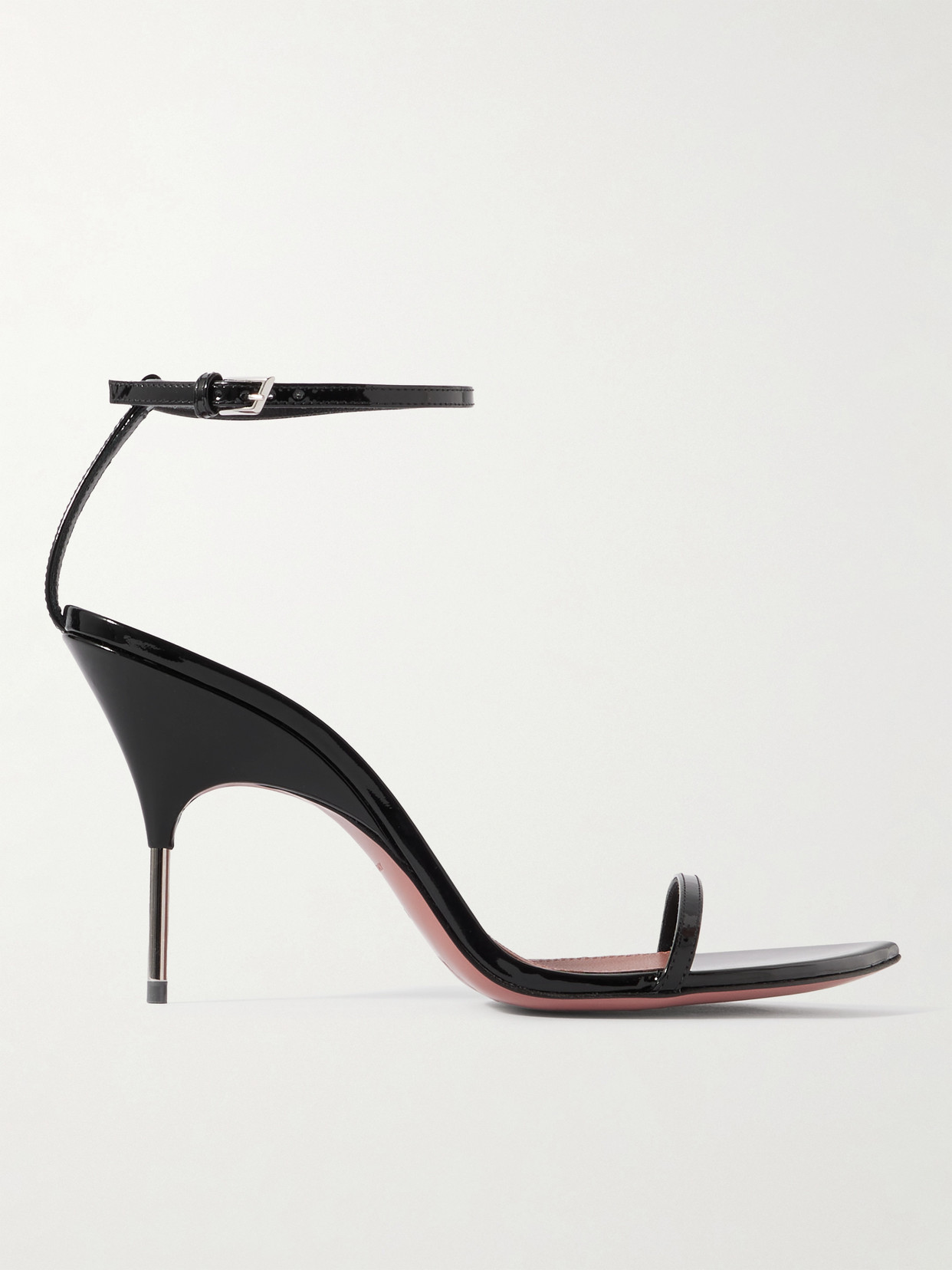 Amina Muaddi - Bruna 95 Patent-leather Sandals - Black