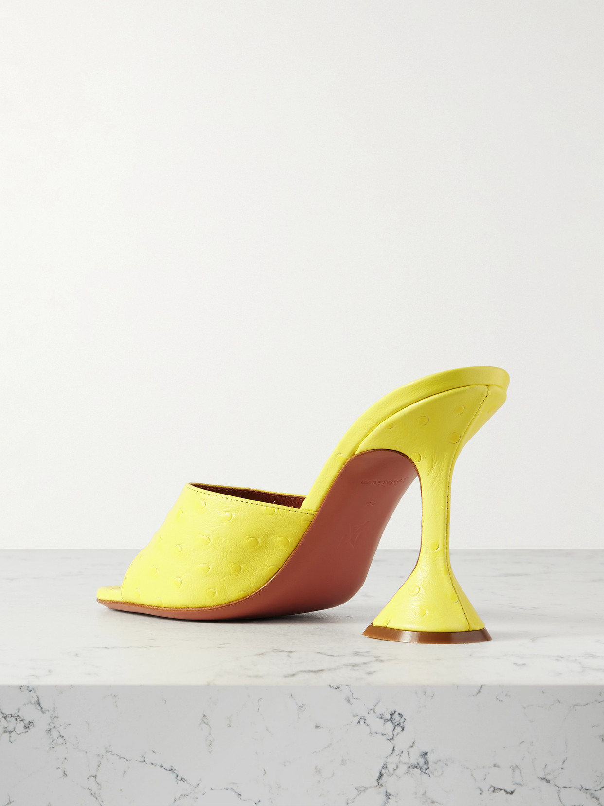 Amina Muaddi Caroline 95mm Mules In Yellow