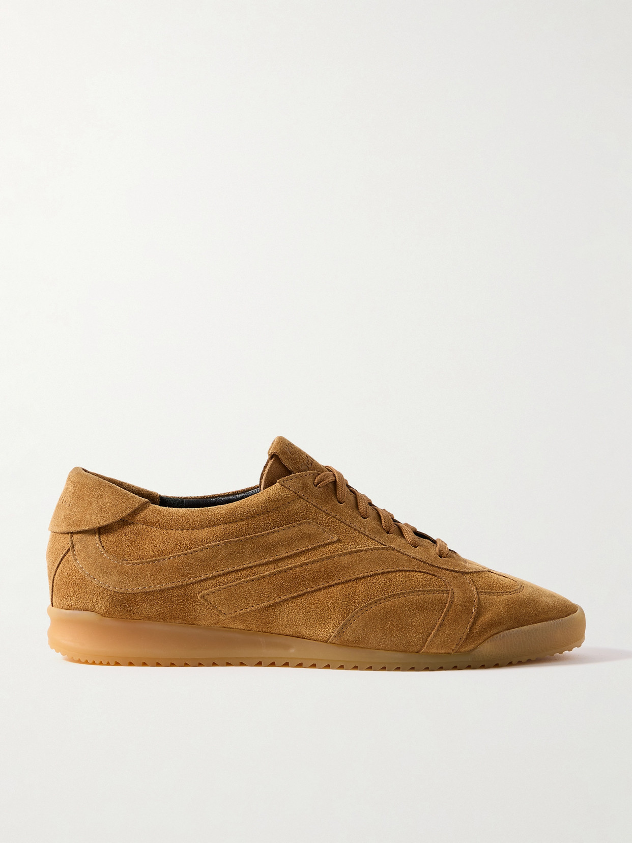 Proenza Schouler Track Paneled Suede Sneakers In Brown