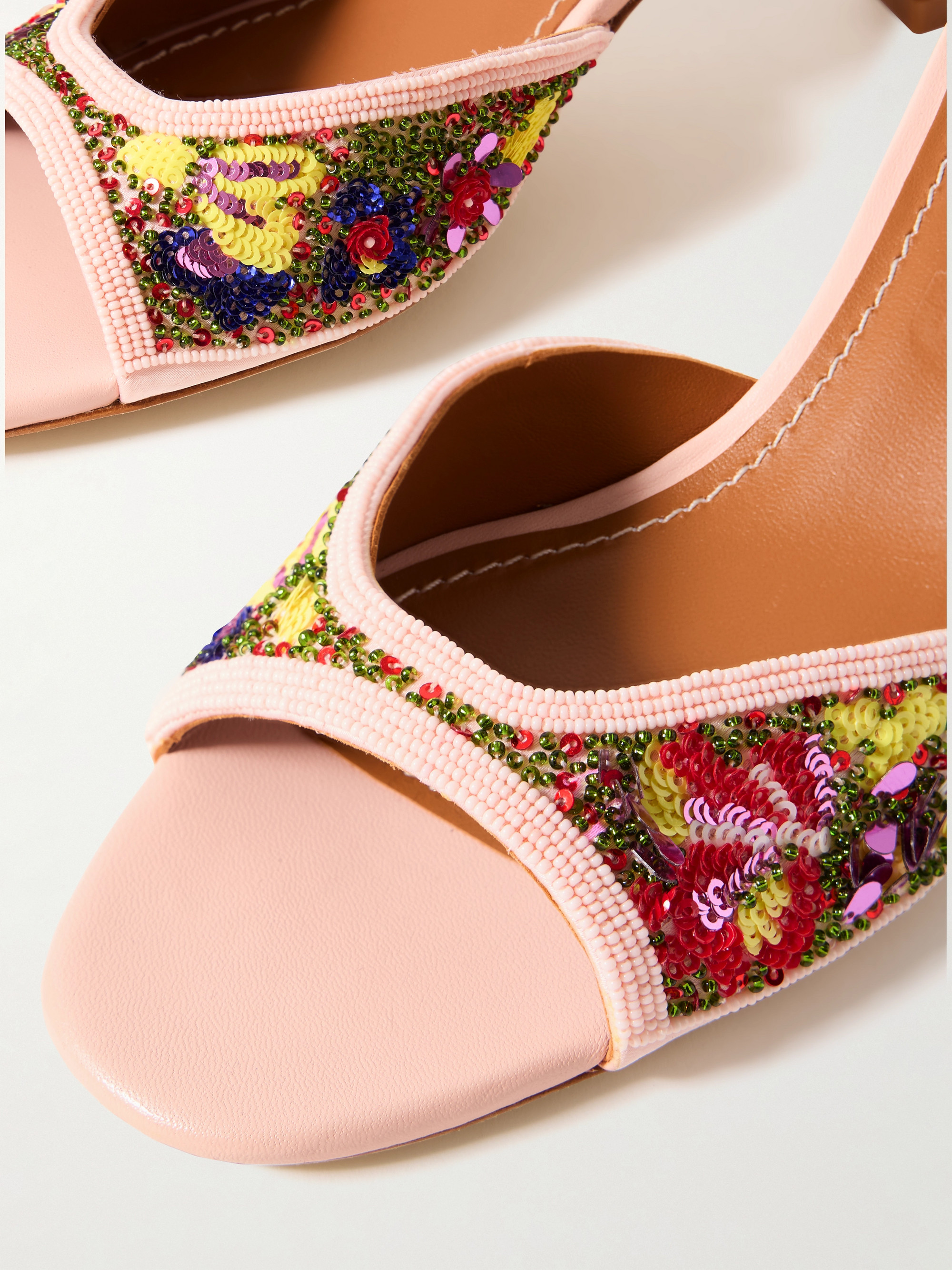 Staud Brigitte embellished satin mules