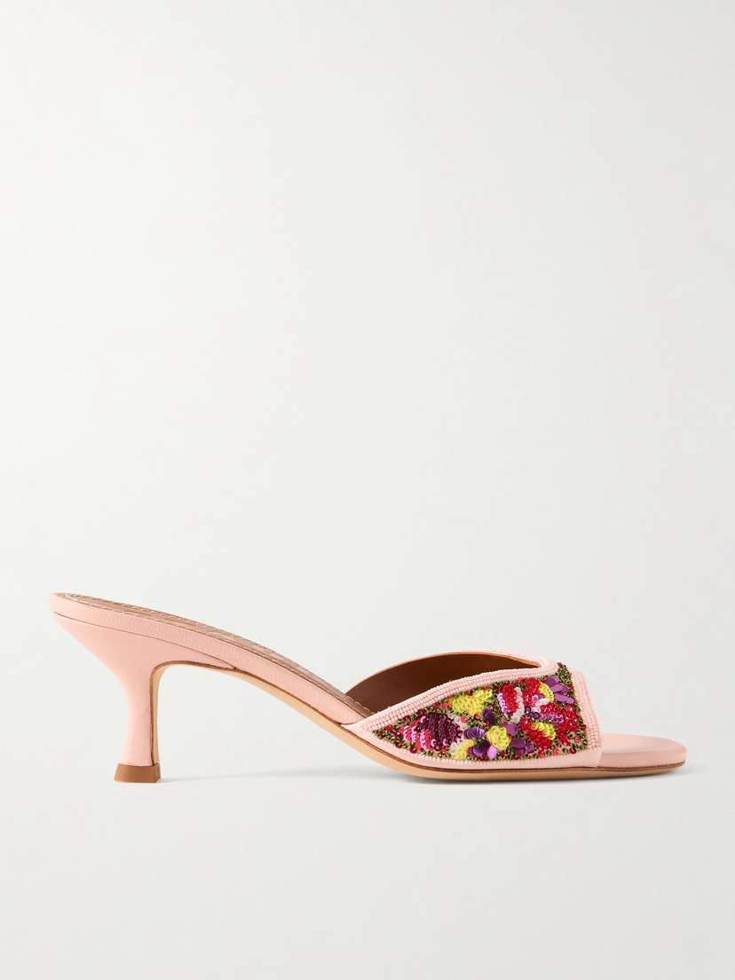 Staud Brigitte Embellished Satin Mules