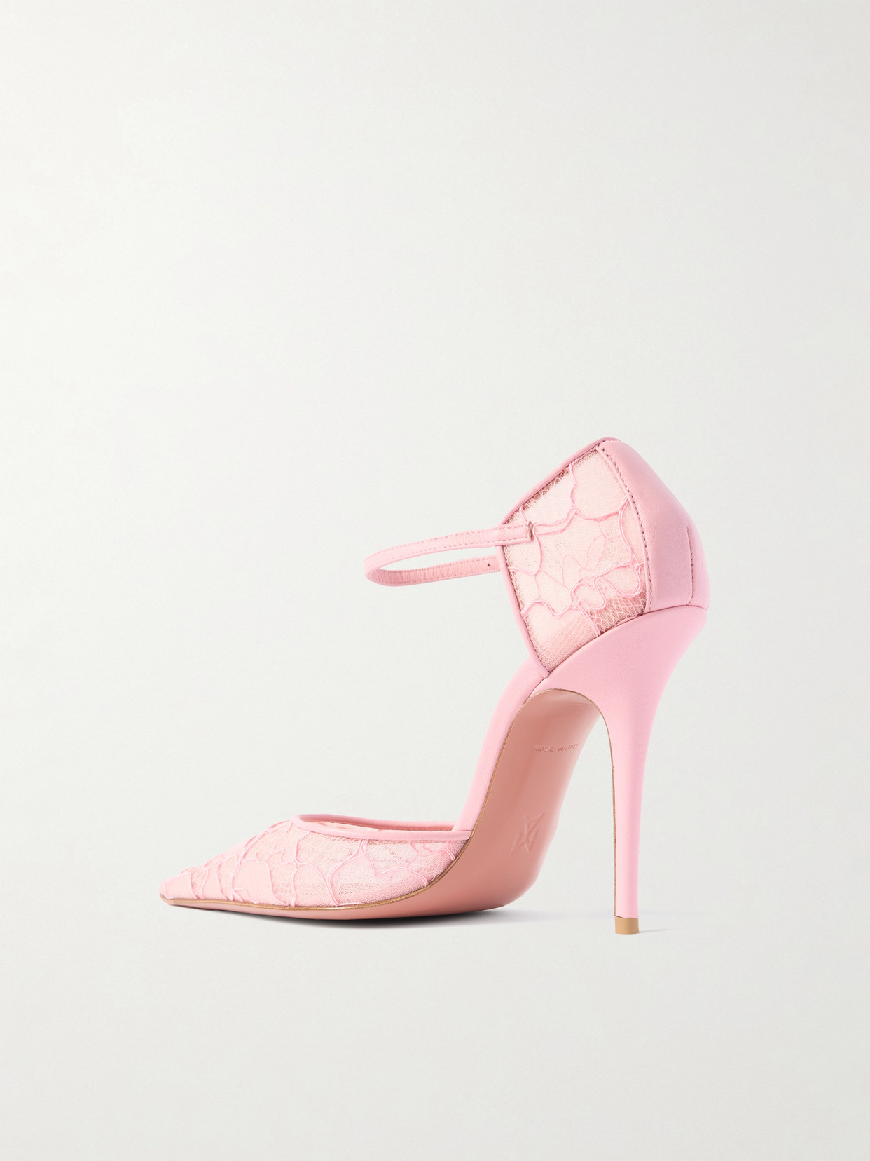 Barbara Leather-Trimmed Lace Pumps