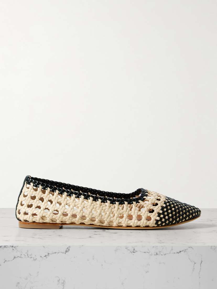 Staud Nell Woven Leather Ballet Flats