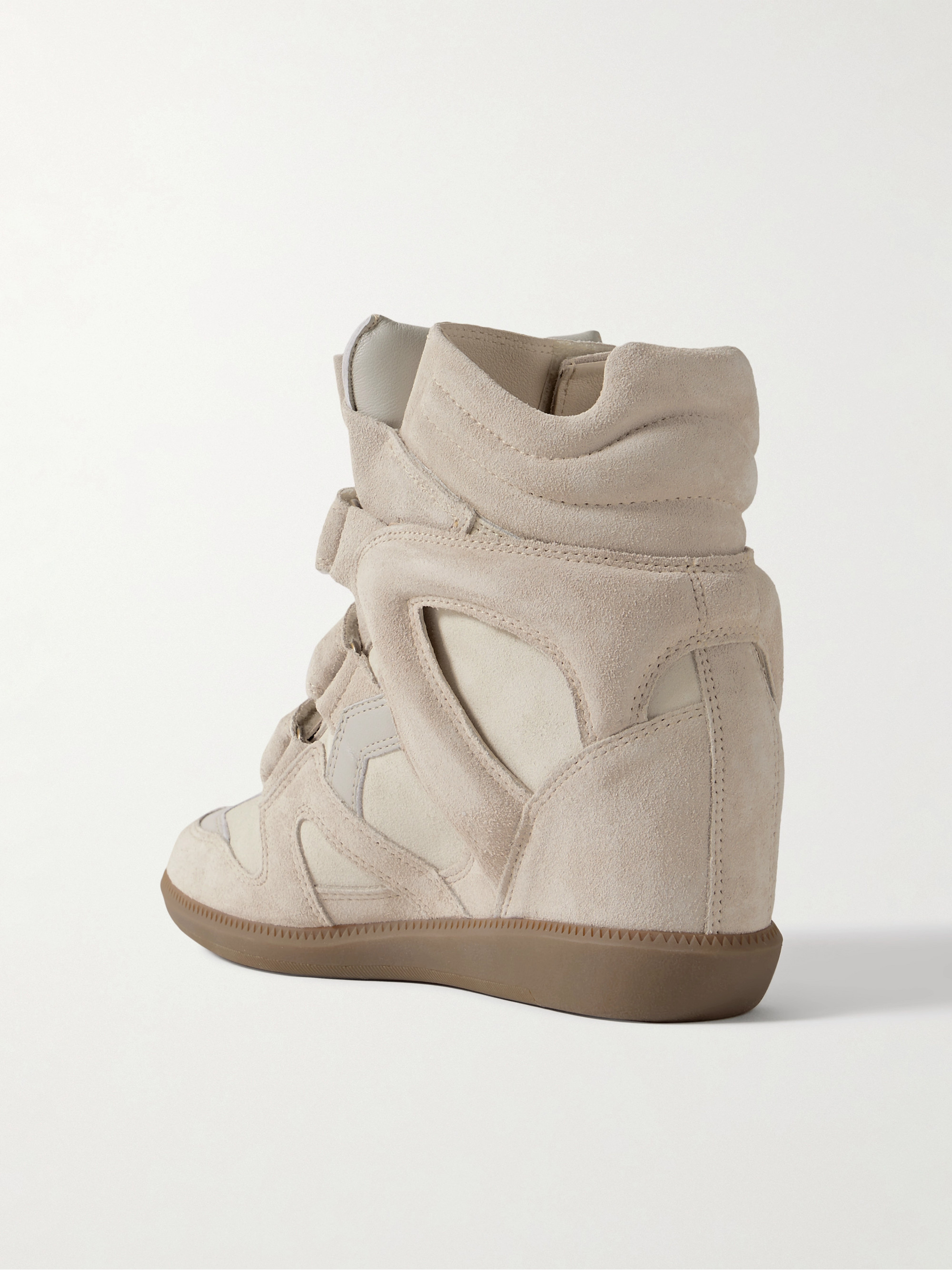 Isabel Marant Bekett leather-trimmed suede wedge sneakers thumbnail
