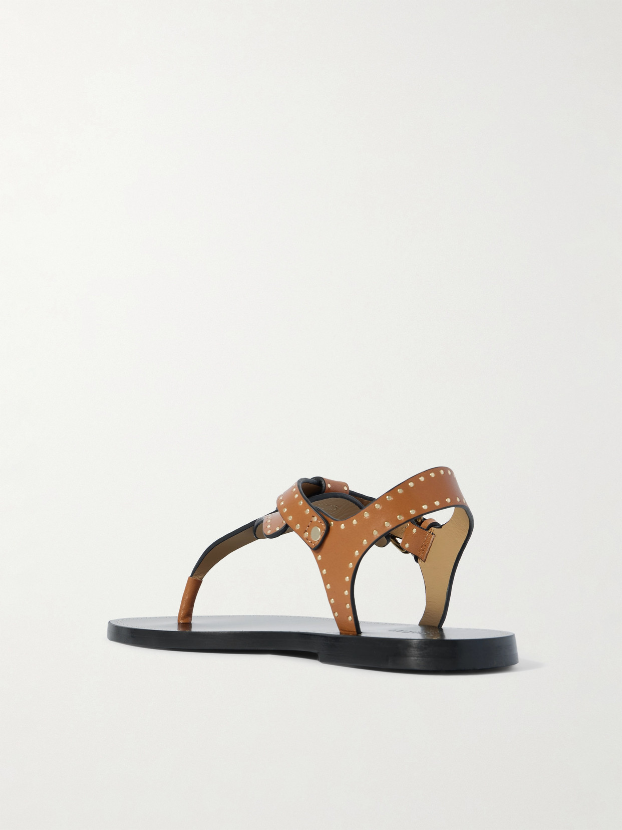 Isabel Marant 'jooni' Brown Sandals With Buckle Closure And Metal Studs In Leather Woman In Brown