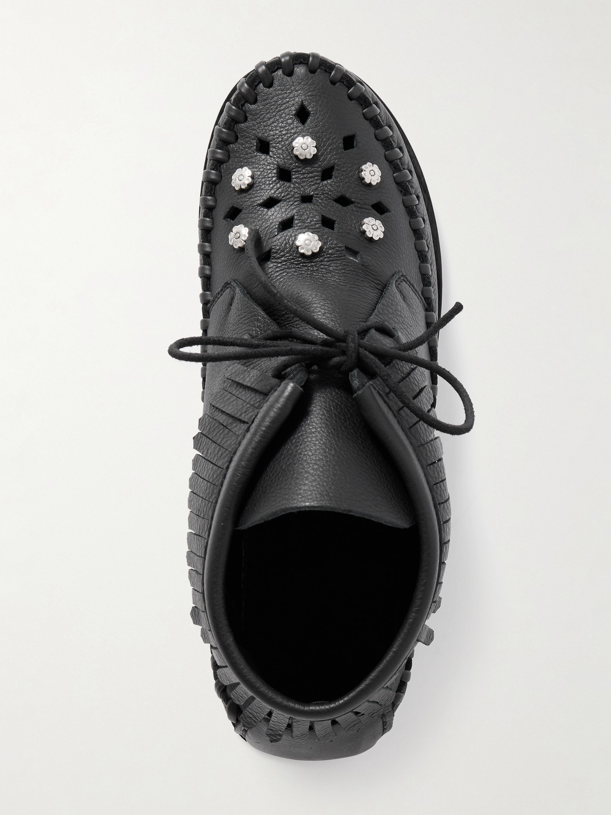 Isabel Marant Felsa Fringed Embellished Leather Ankle Boots In Black