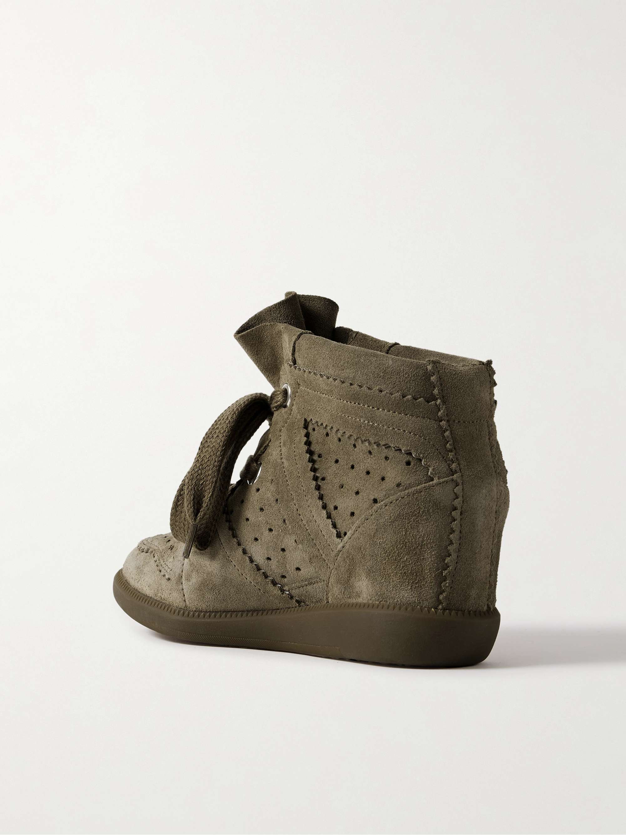 ISABEL MARANT Bobby perforated suede wedge sneakers | NET-A ISABEL MARANT Bobby perforated suede wedge sneakers | NET-A