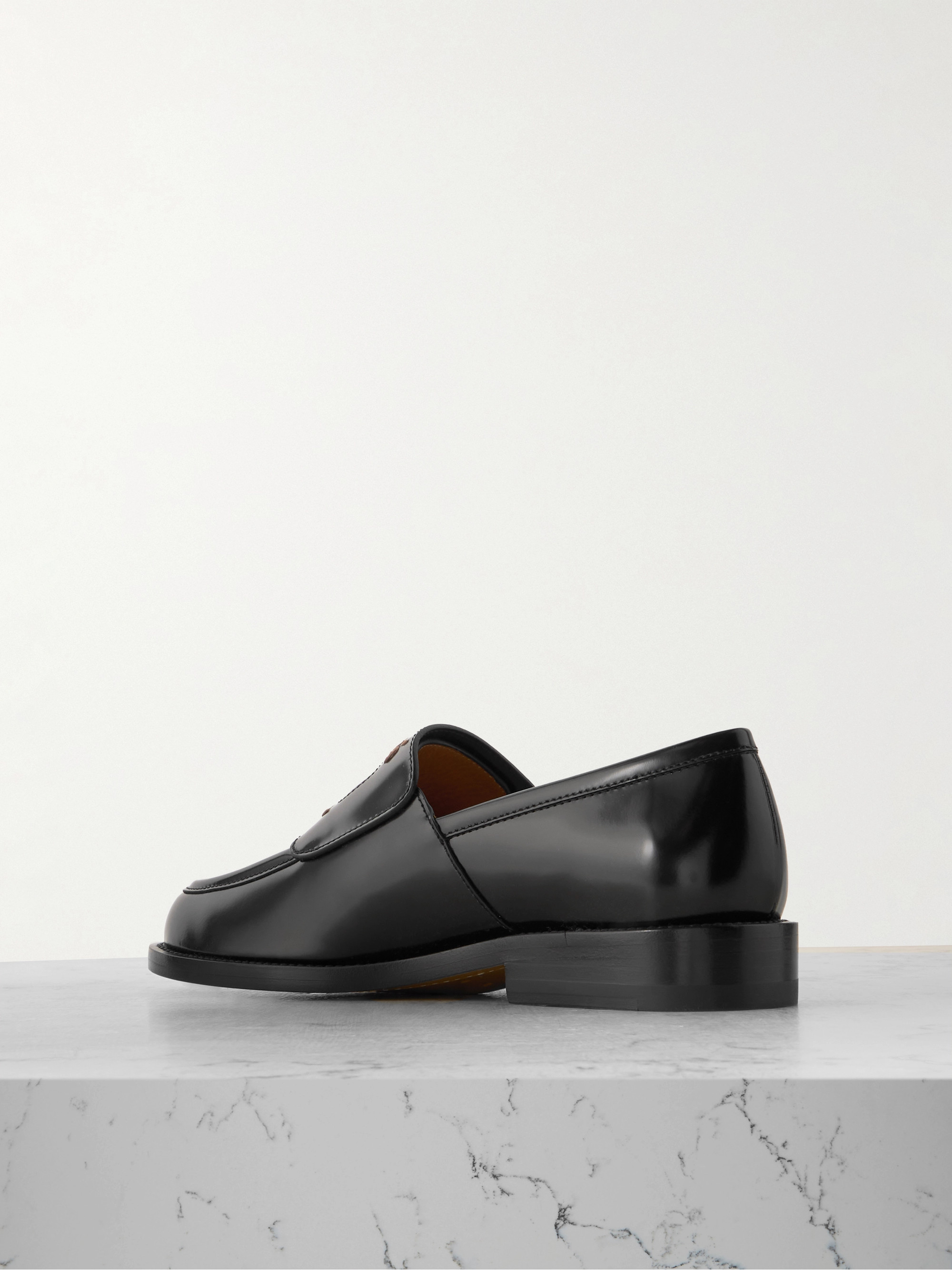 Marni Buckled embroidered leather loafers thumbnail