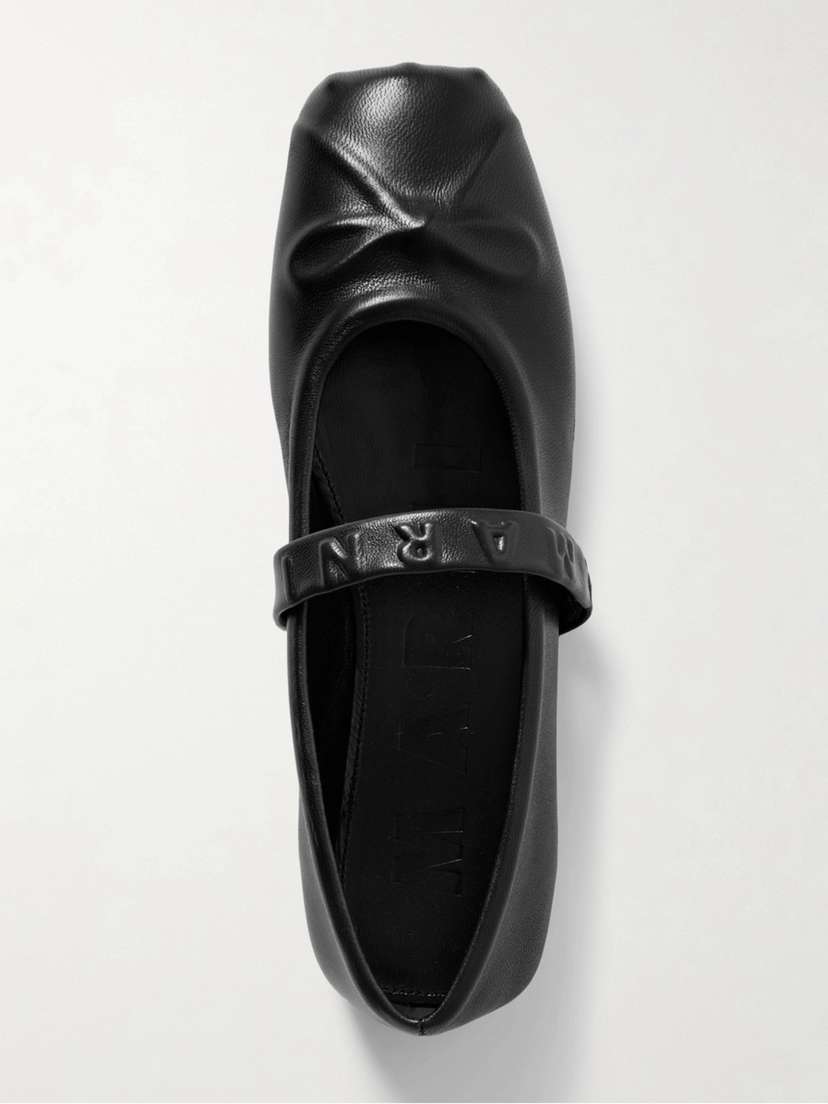 Marni Embossed Leather Mary Jane Ballet Flats