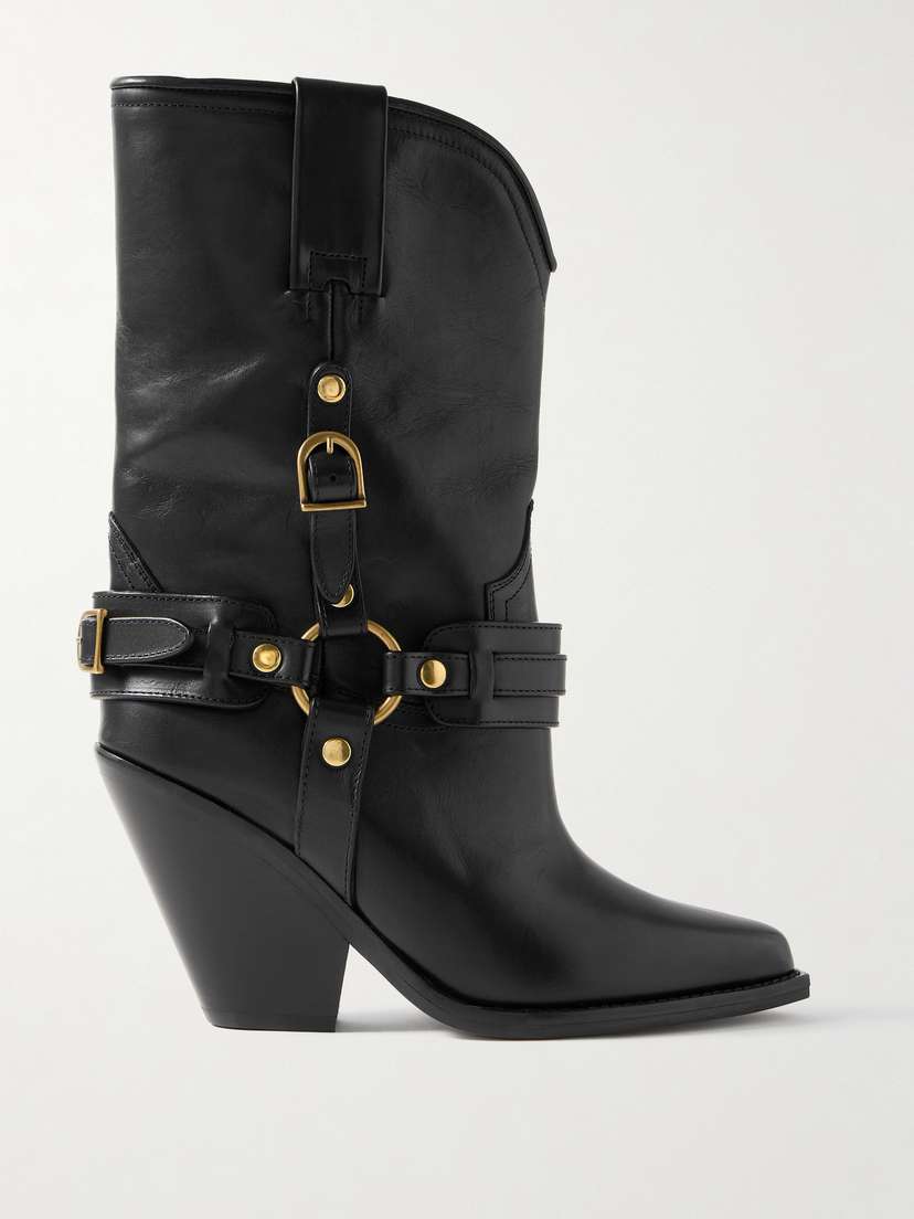 Isabel Marant Lyka Studded Buckled Leather Boots