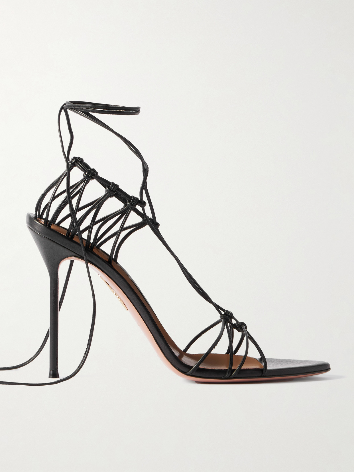 Aquazzura + Alex Rivière 105 Cutout Leather Sandals In Black