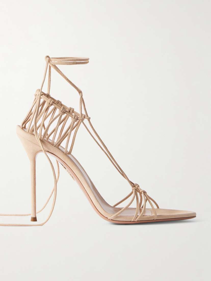 Aquazzura + Alex Rivière 105 Cutout Suede Sandals