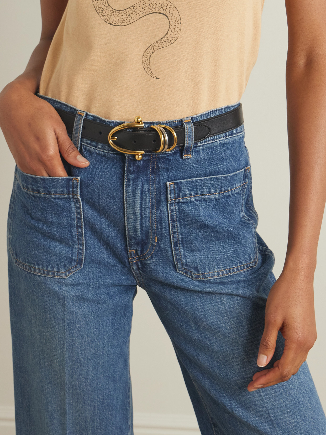 Chloé Bracelet Leather Belt In Black