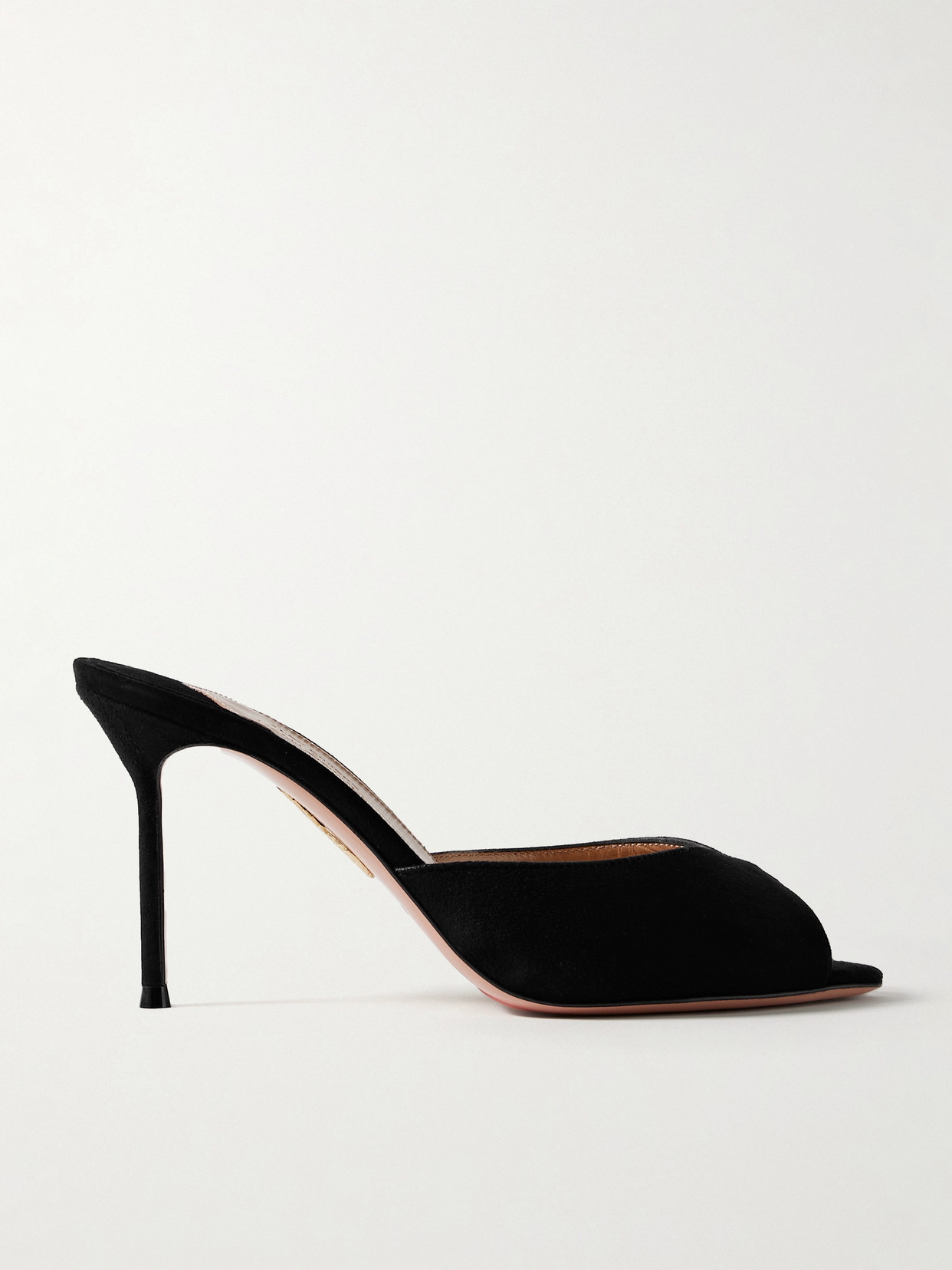 Aquazzura + Alex Rivière 85 Suede Mules In Black