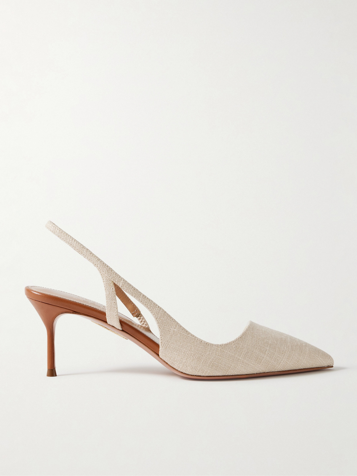 Aquazzura - + Alex Rivière 65 D'orsay Linen Pumps - Ecru
