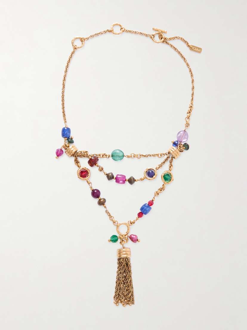 Chloé Beaded Gold-tone Necklace